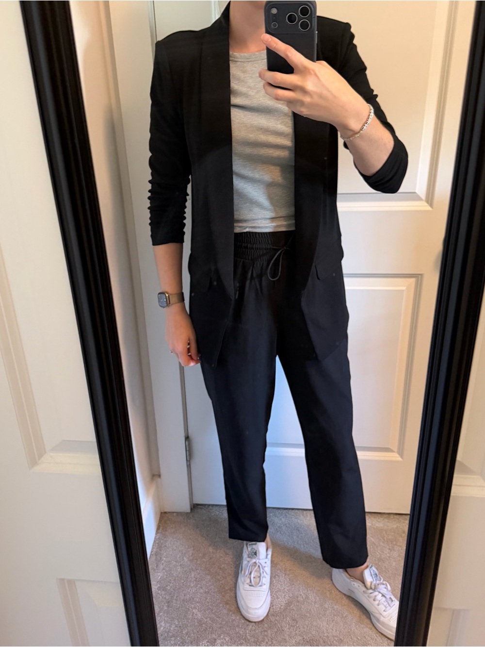 Bar III Black Open-Front Blazer Set